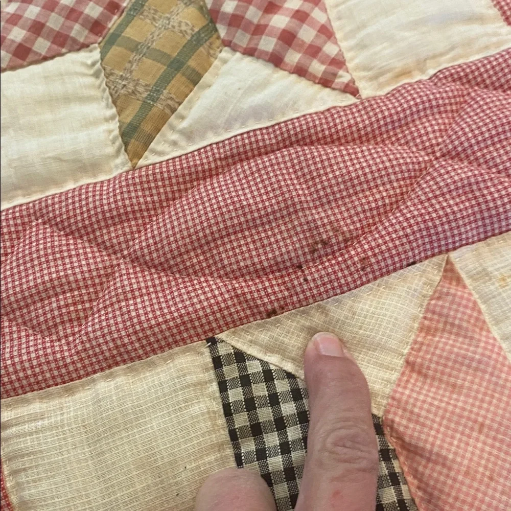 Patchwork Star Quilt - Multicolor 74”/69” Handmade Vintage 60’s